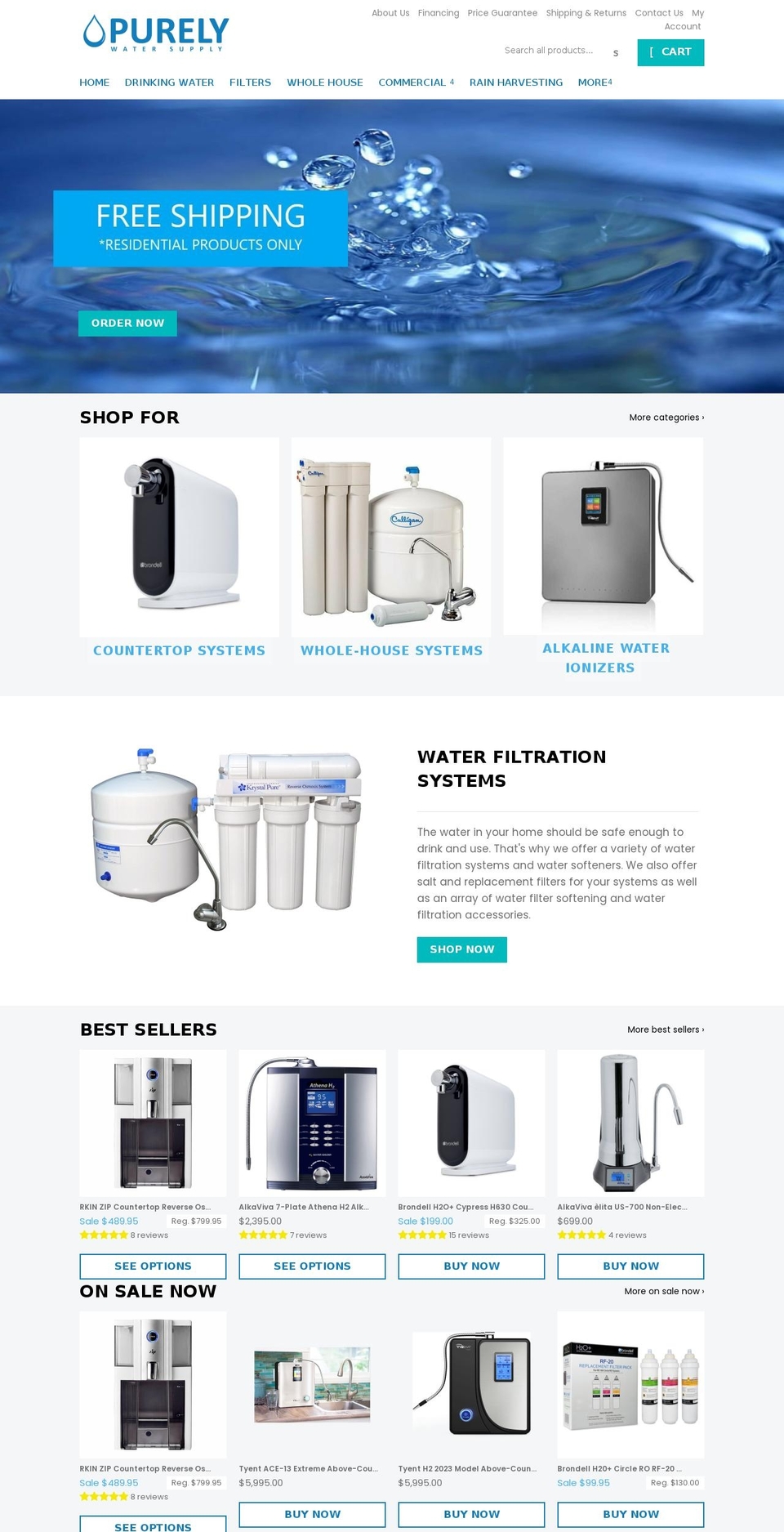 purelywatersupply.com shopify website screenshot