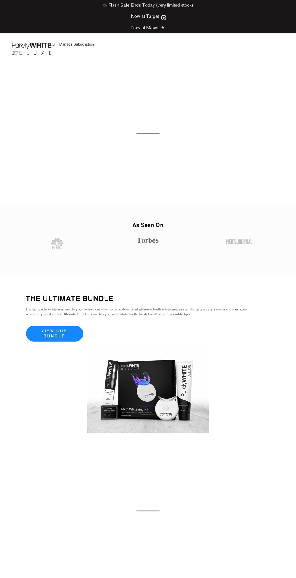 purelywhitedeluxe.com — Shopify storefront screenshot