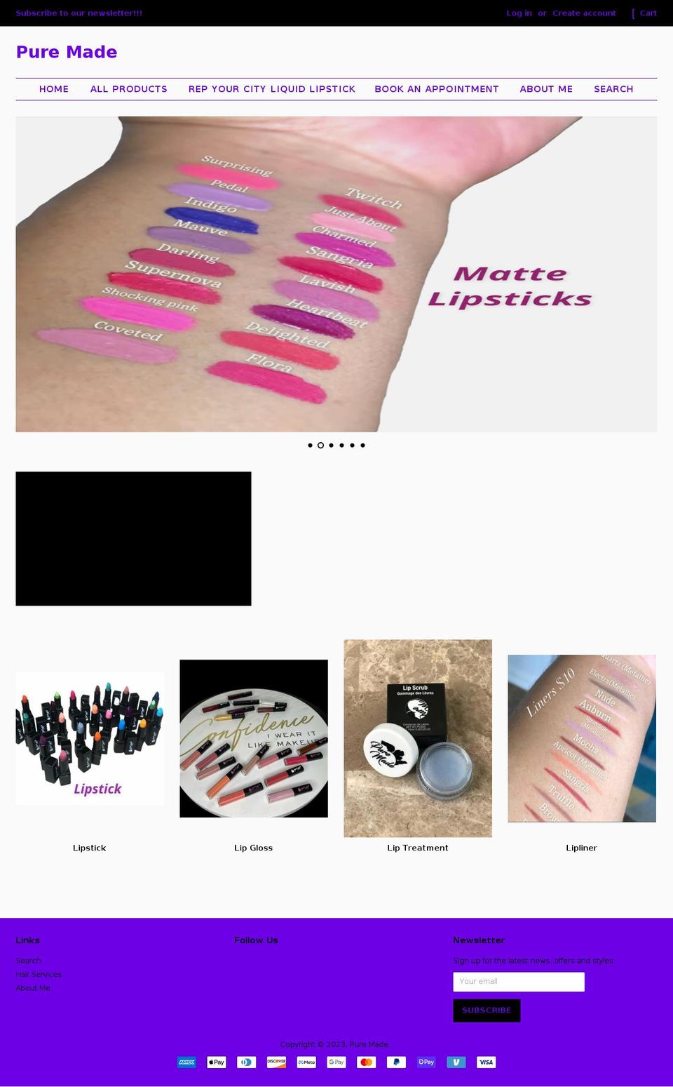 puremadeshop.com shopify website screenshot