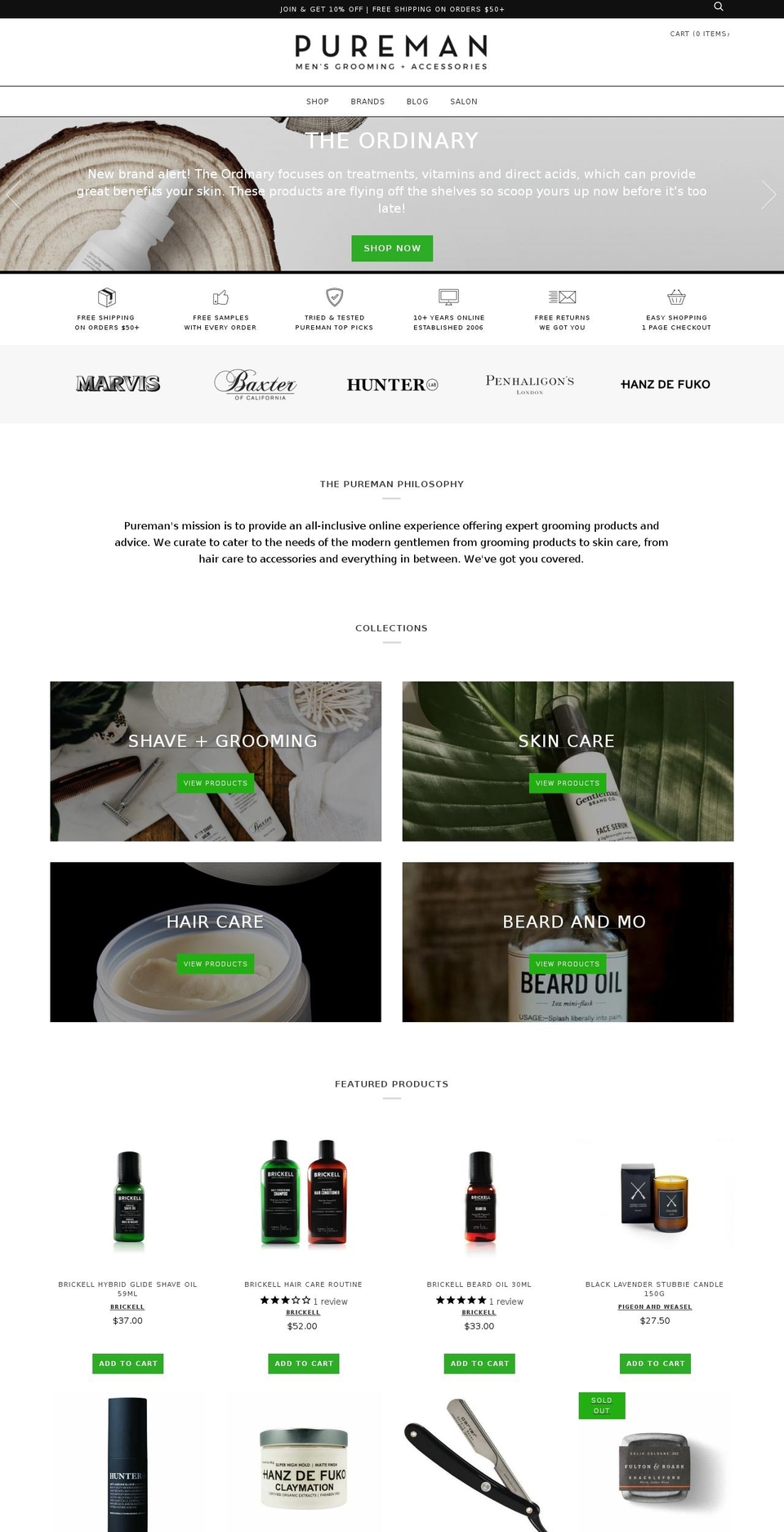 pureman.com.au shopify website screenshot