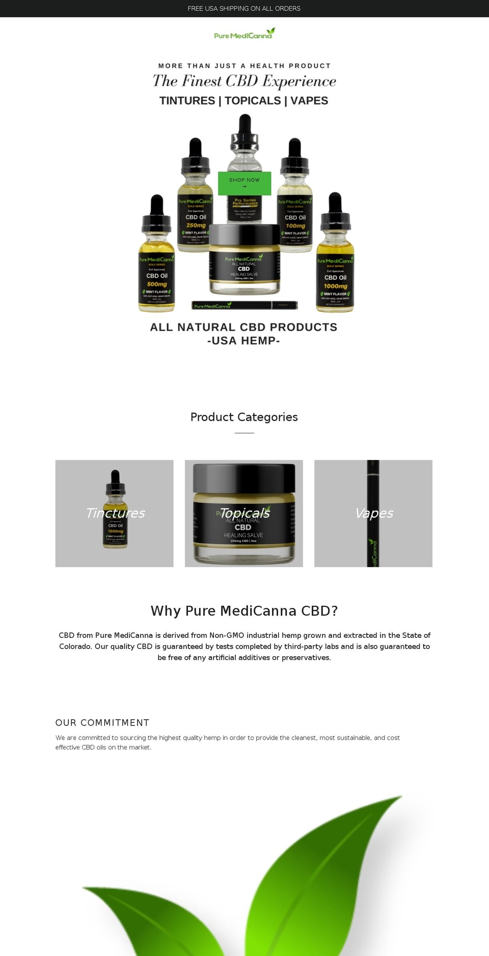 puremedicanna.com — Shopify storefront screenshot