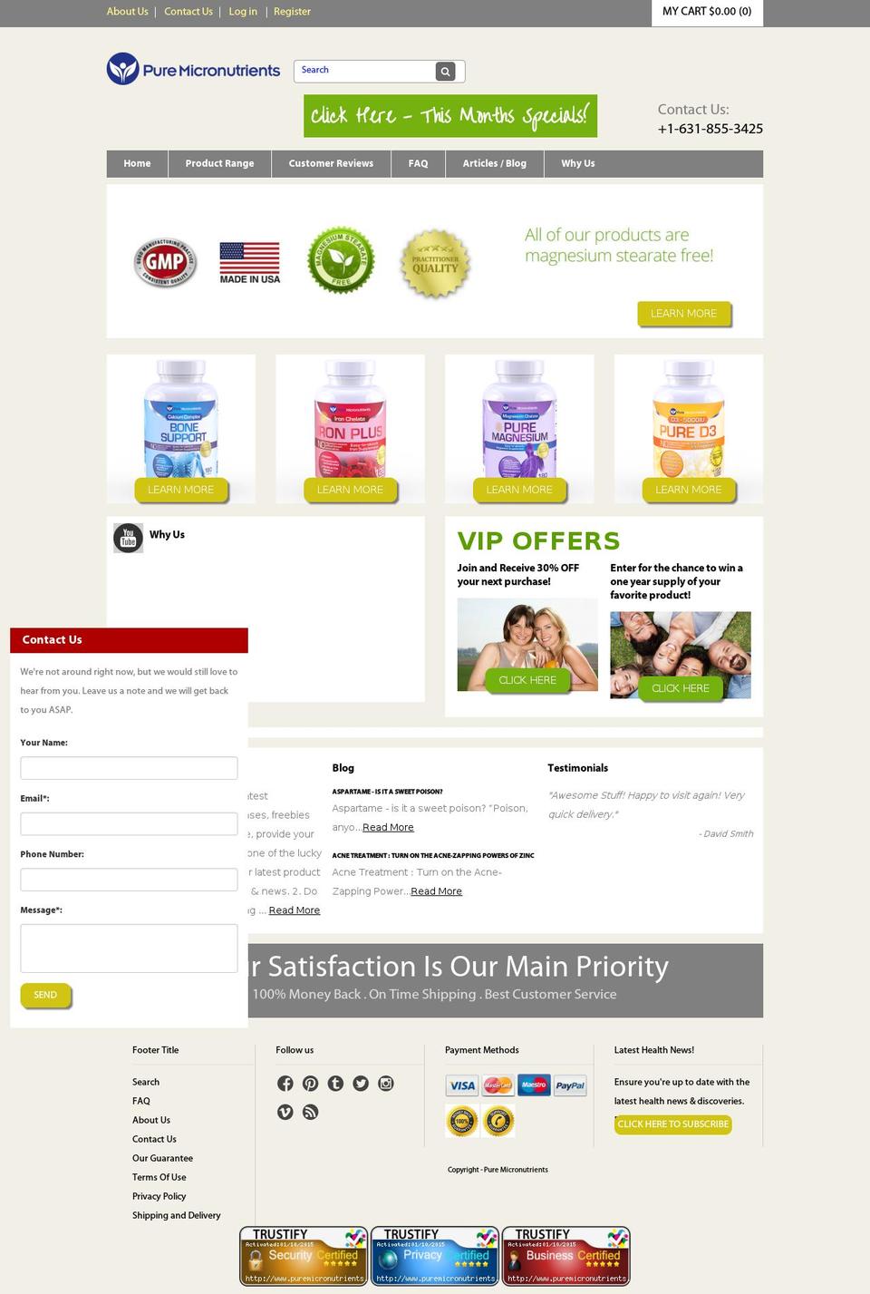 eformulaevolutionshopifytheme Shopify theme site example puremicronutrients.com