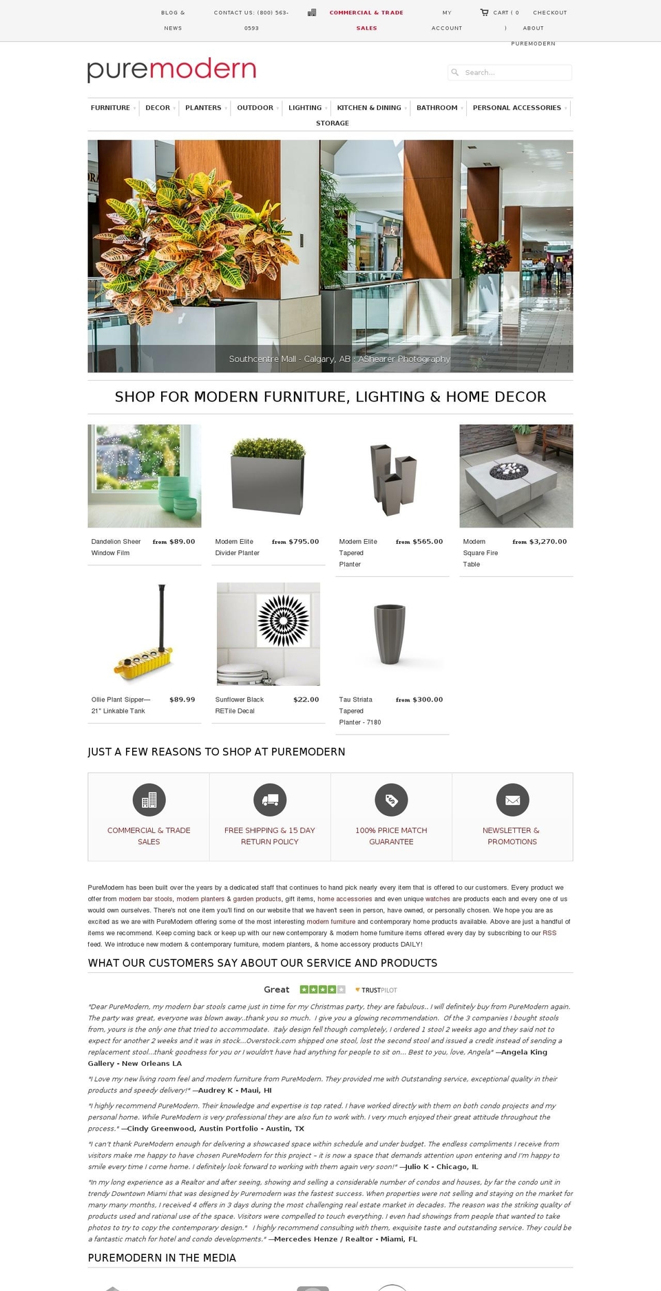 puremodern.com shopify website screenshot