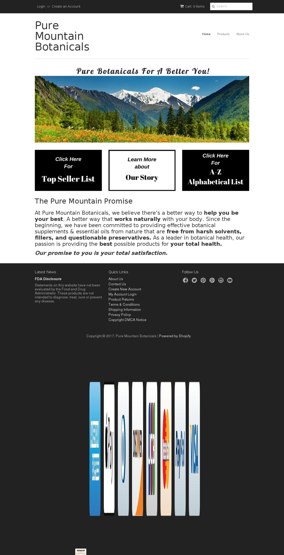 puremountainbotanicals.com shopify website screenshot