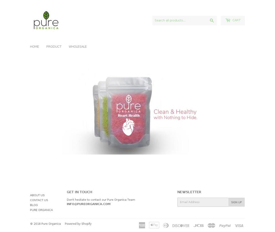 pureorganica.com — Shopify storefront screenshot