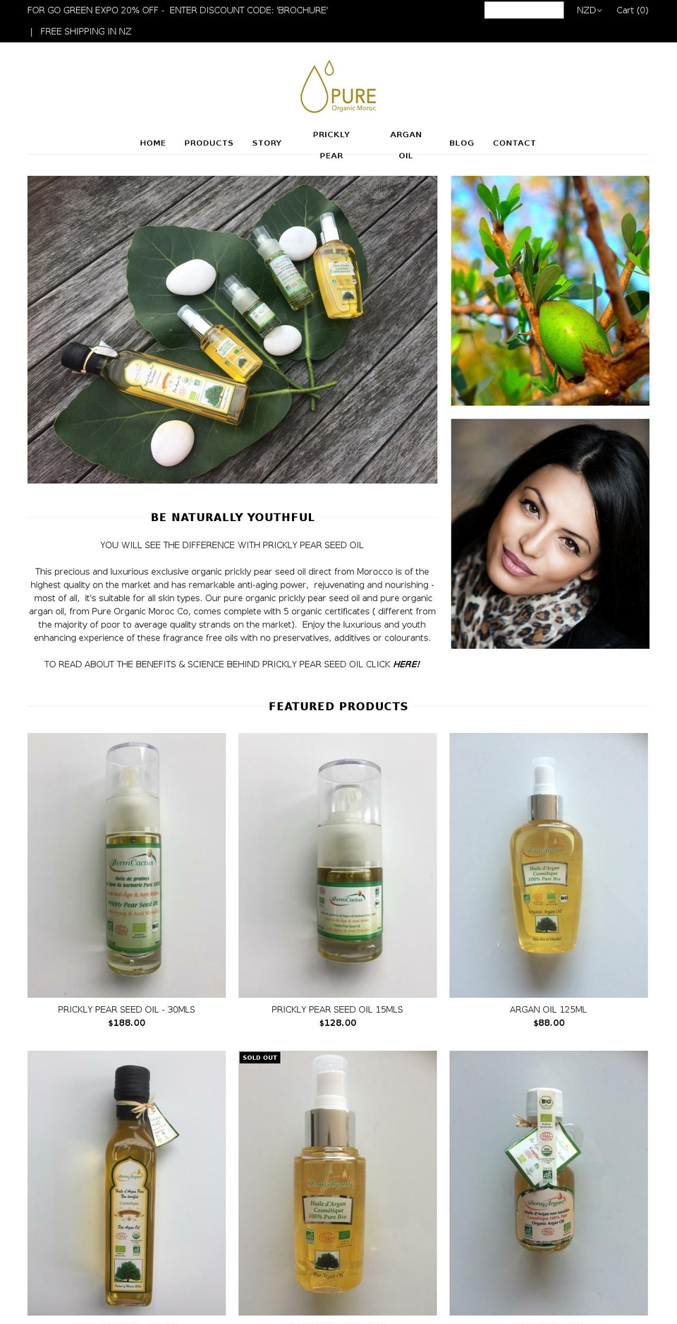 pureorganicmoroc.com — Shopify storefront screenshot