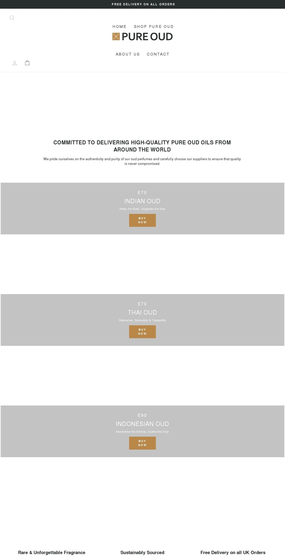 pureouduk.myshopify.com shopify website screenshot