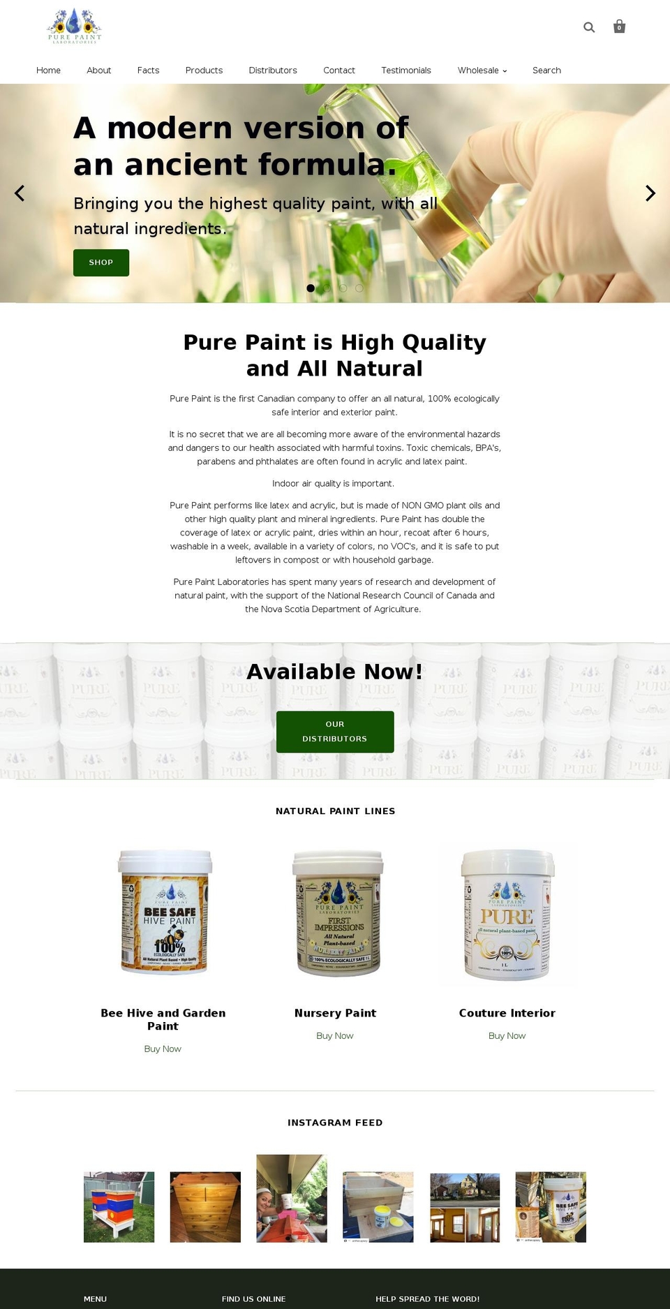 purepaintlab.com — Shopify storefront screenshot
