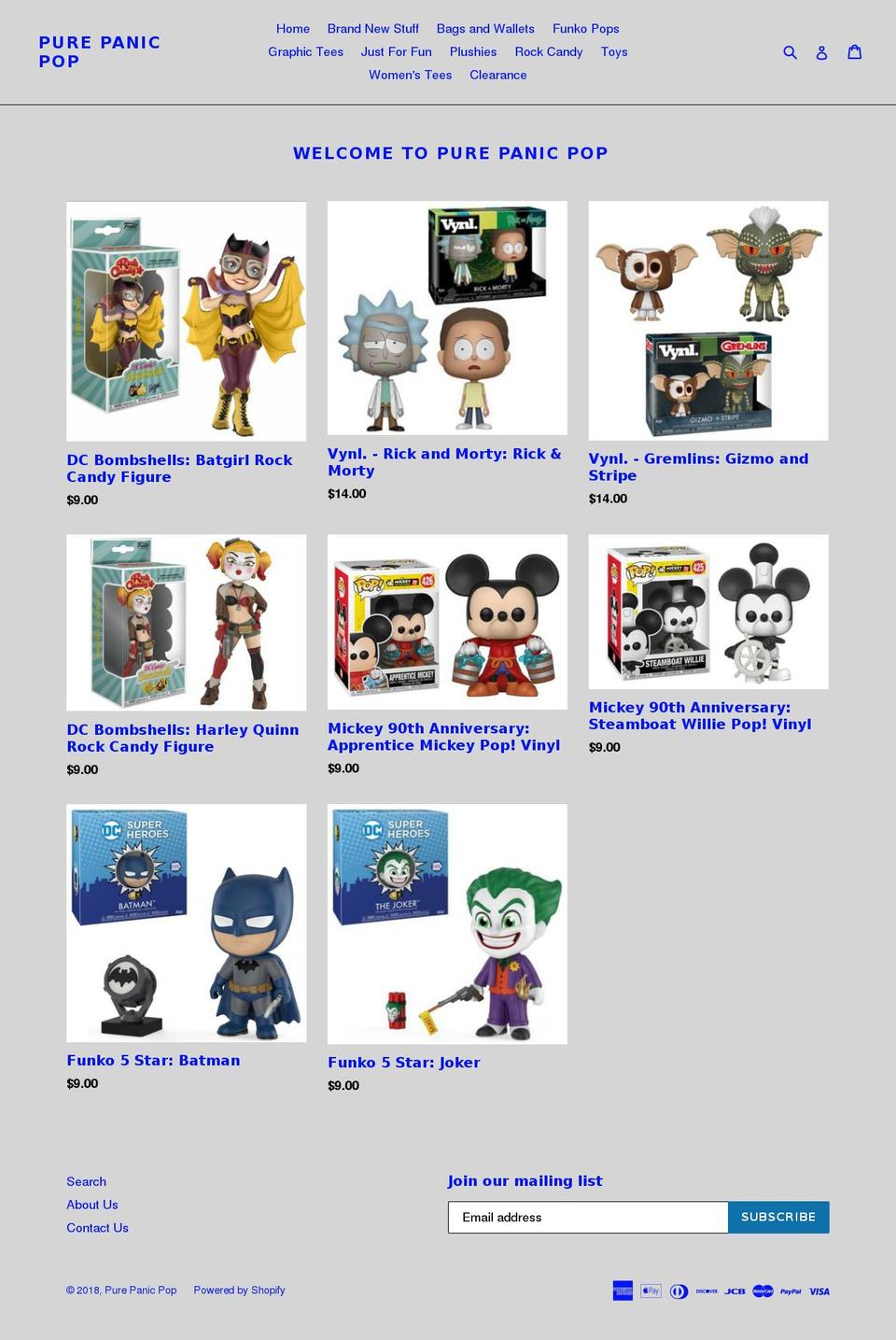 purepanicpop.com shopify website screenshot