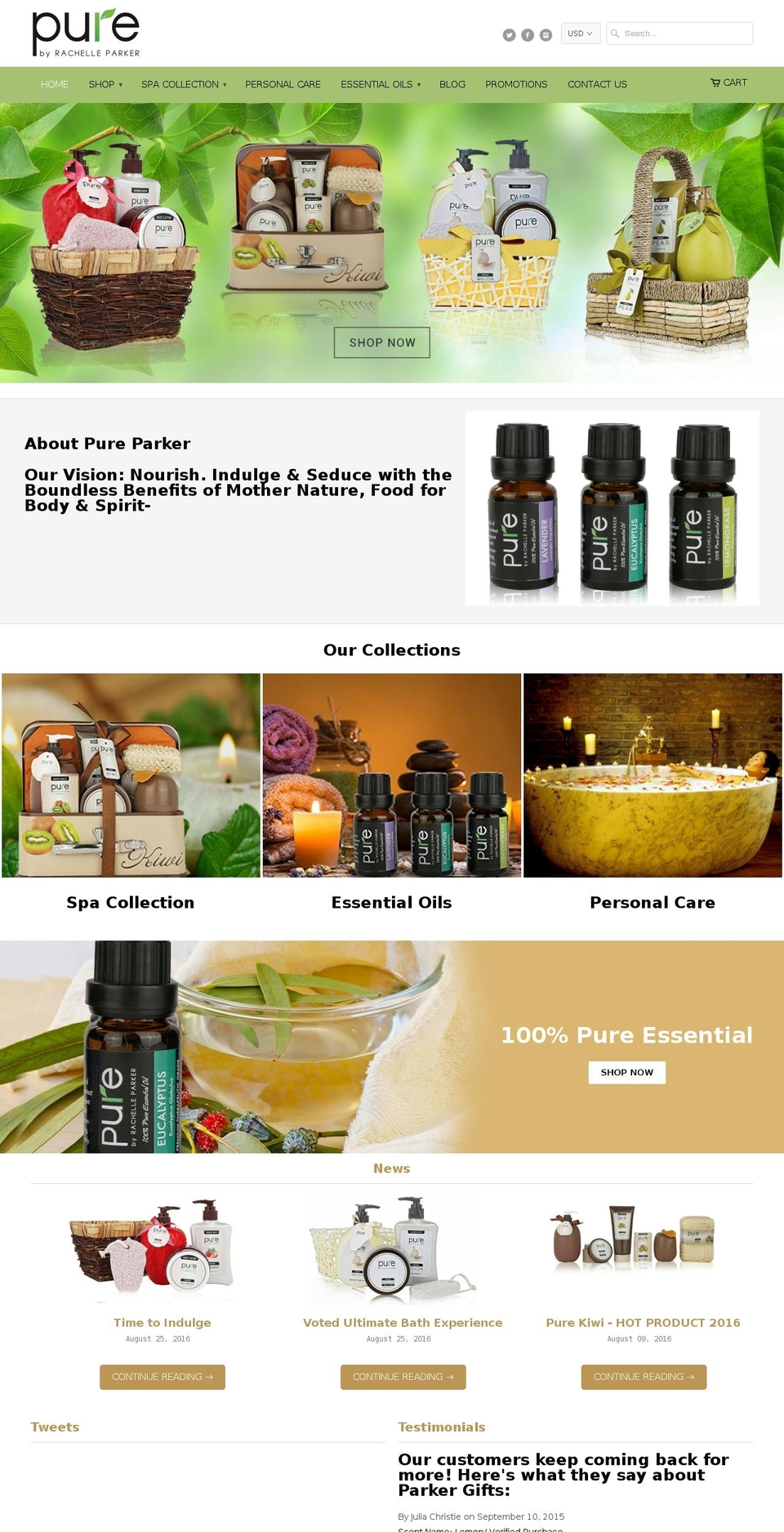 pureparker.com shopify website screenshot