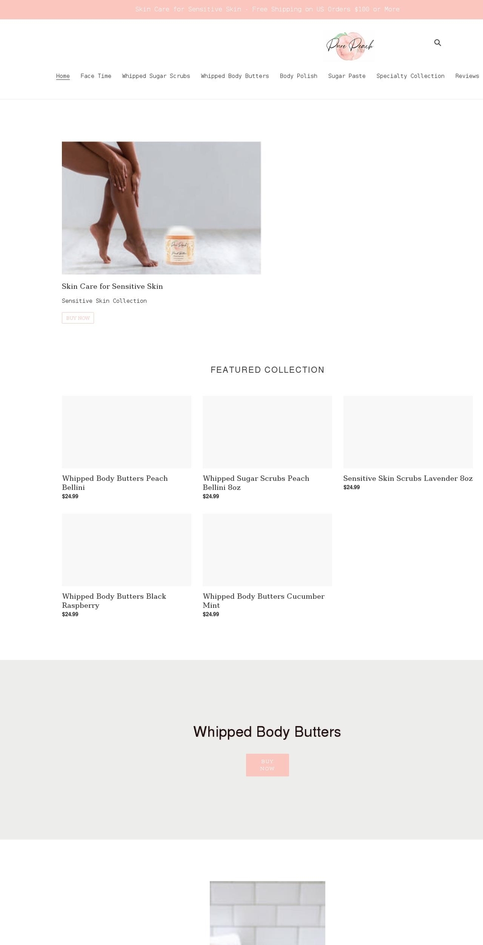 purepeachbody.com shopify website screenshot