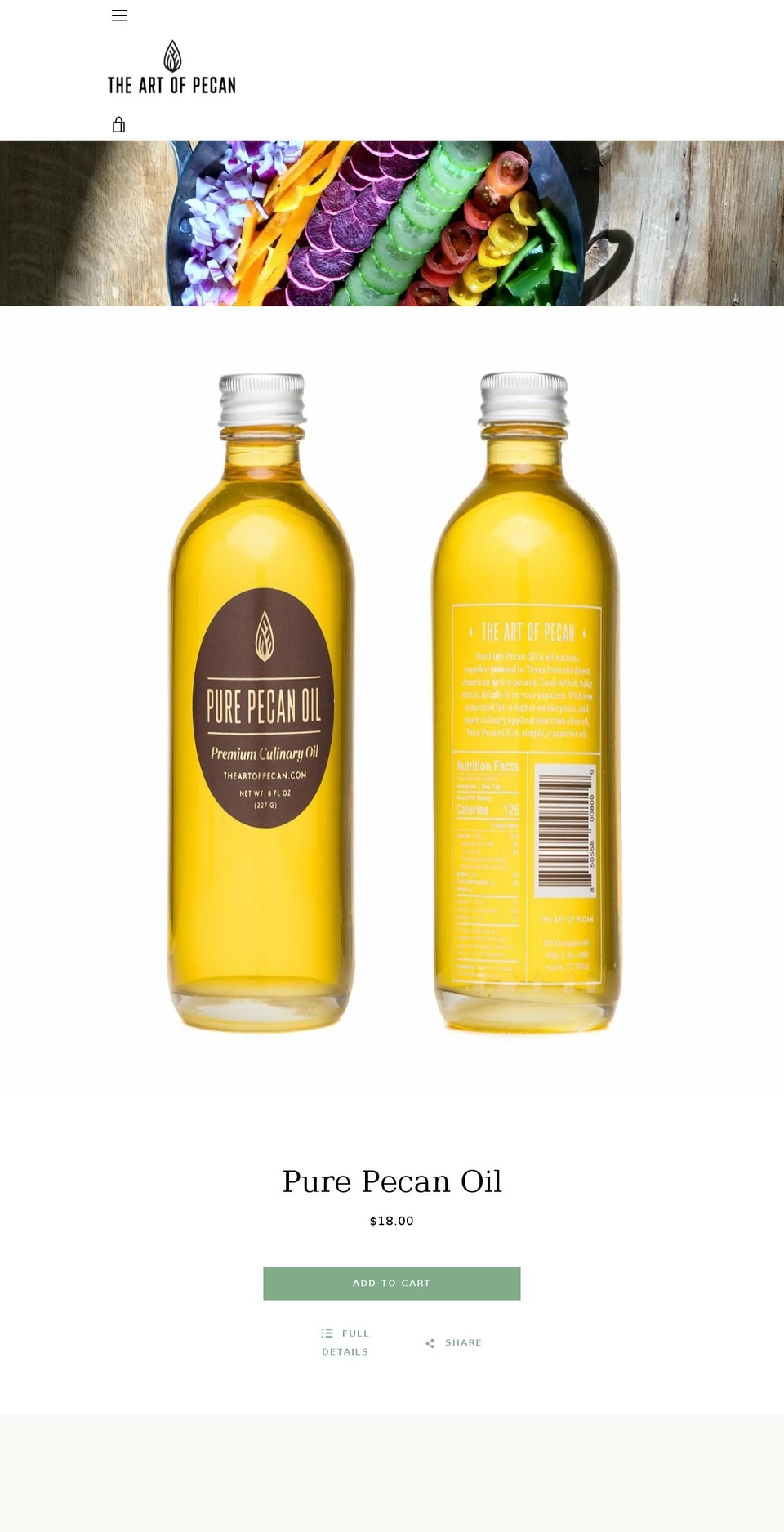 purepecanoil.com — Shopify storefront screenshot