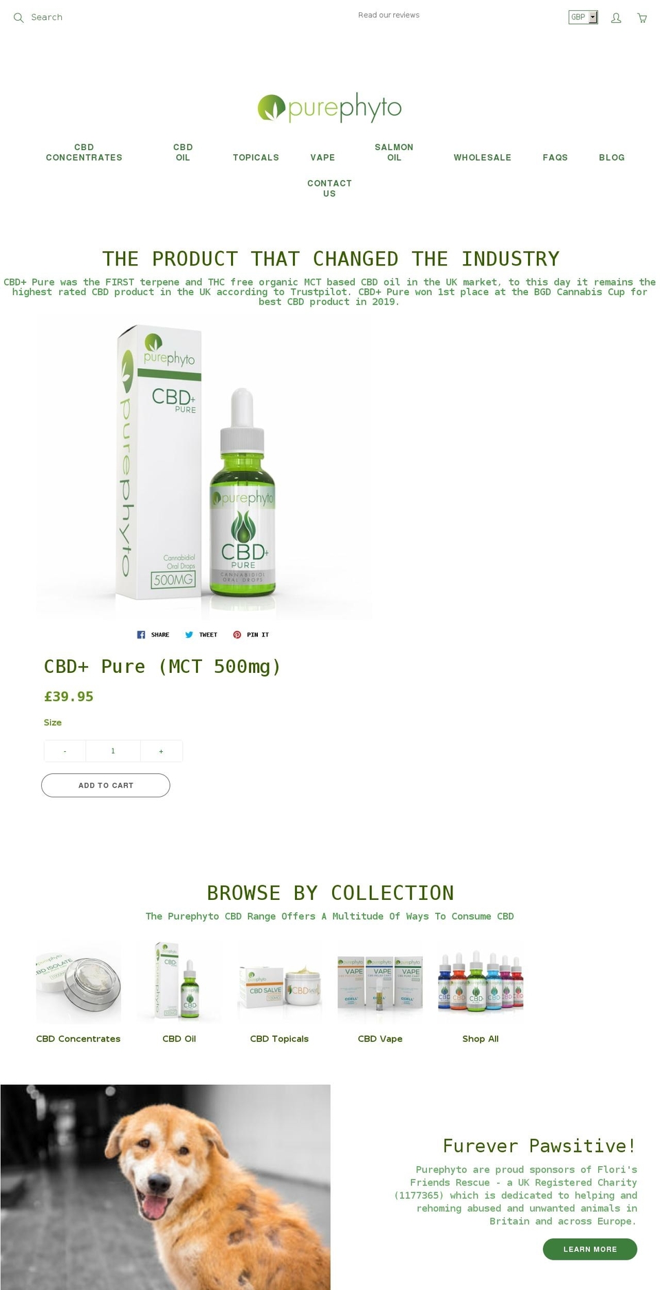 purephyto.co.uk shopify website screenshot