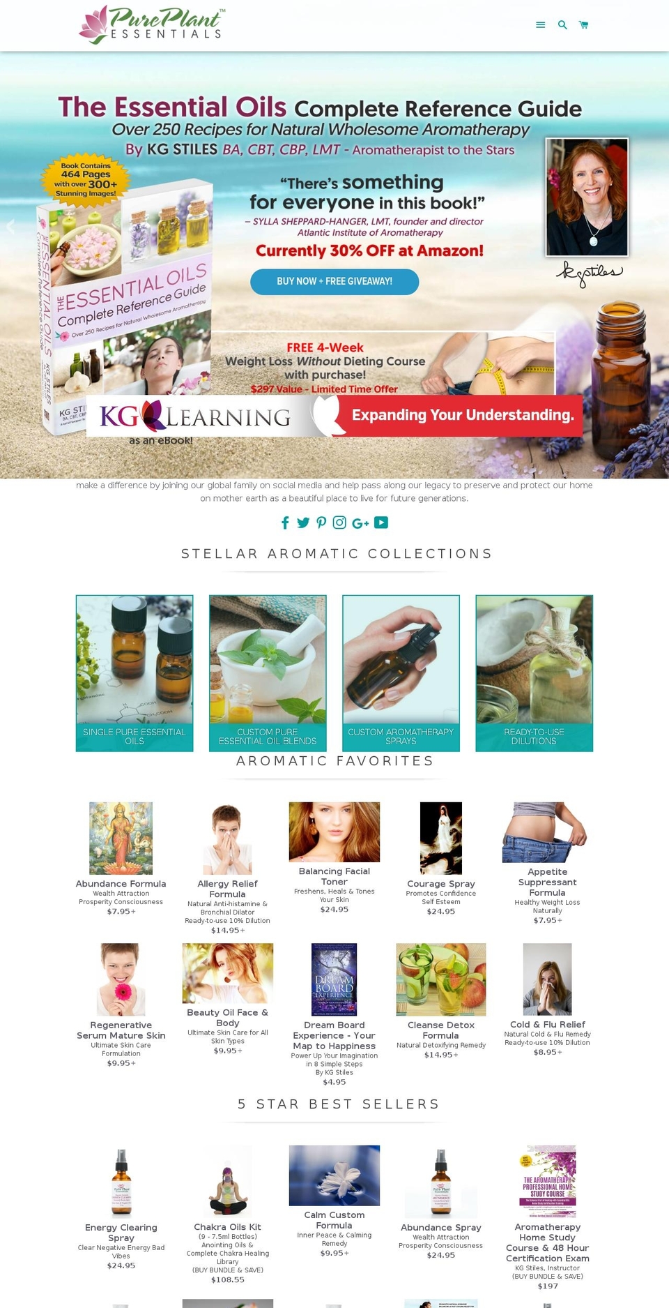 Clean Shopify theme site example pureplantessentials.com