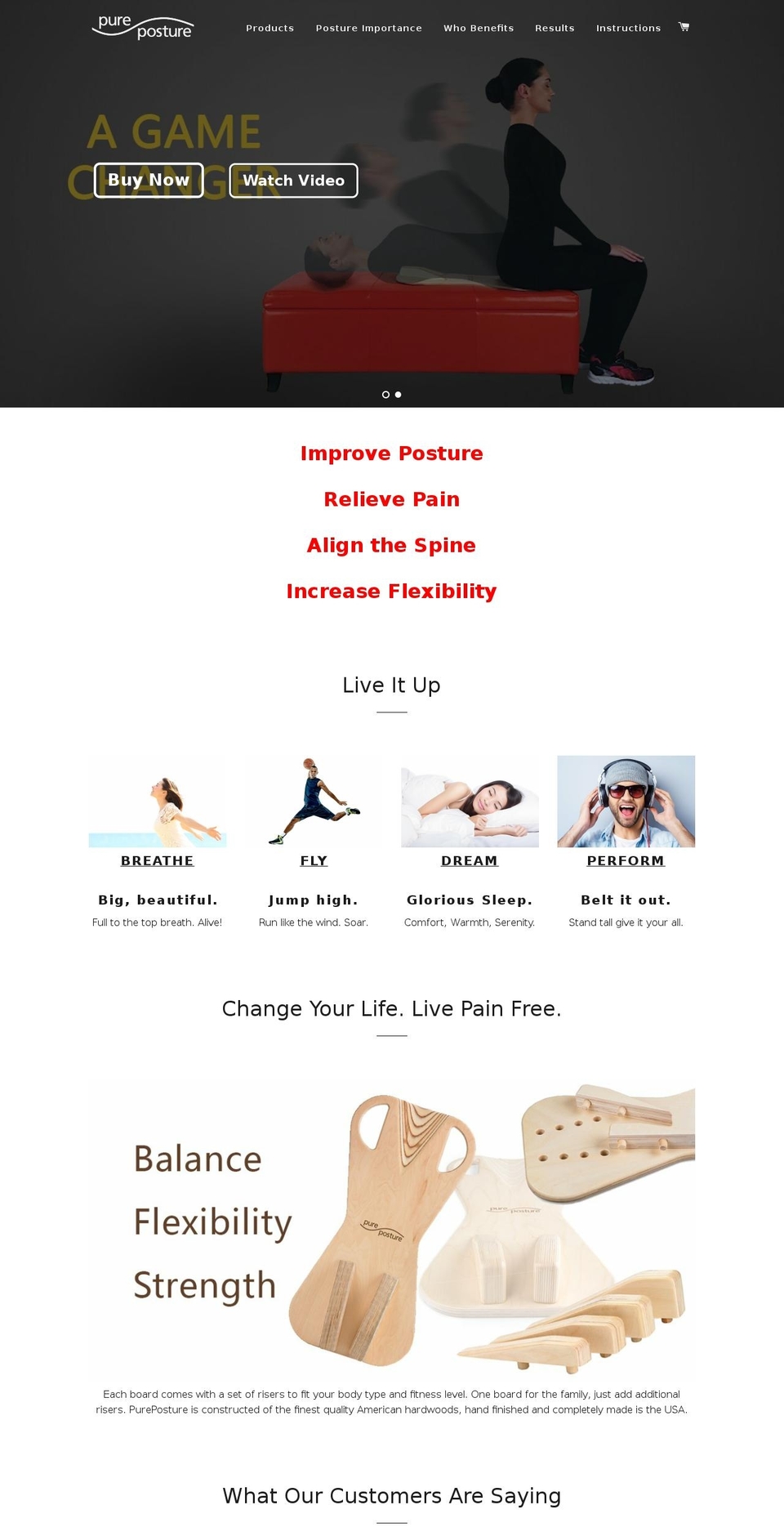 pureposture.net shopify website screenshot
