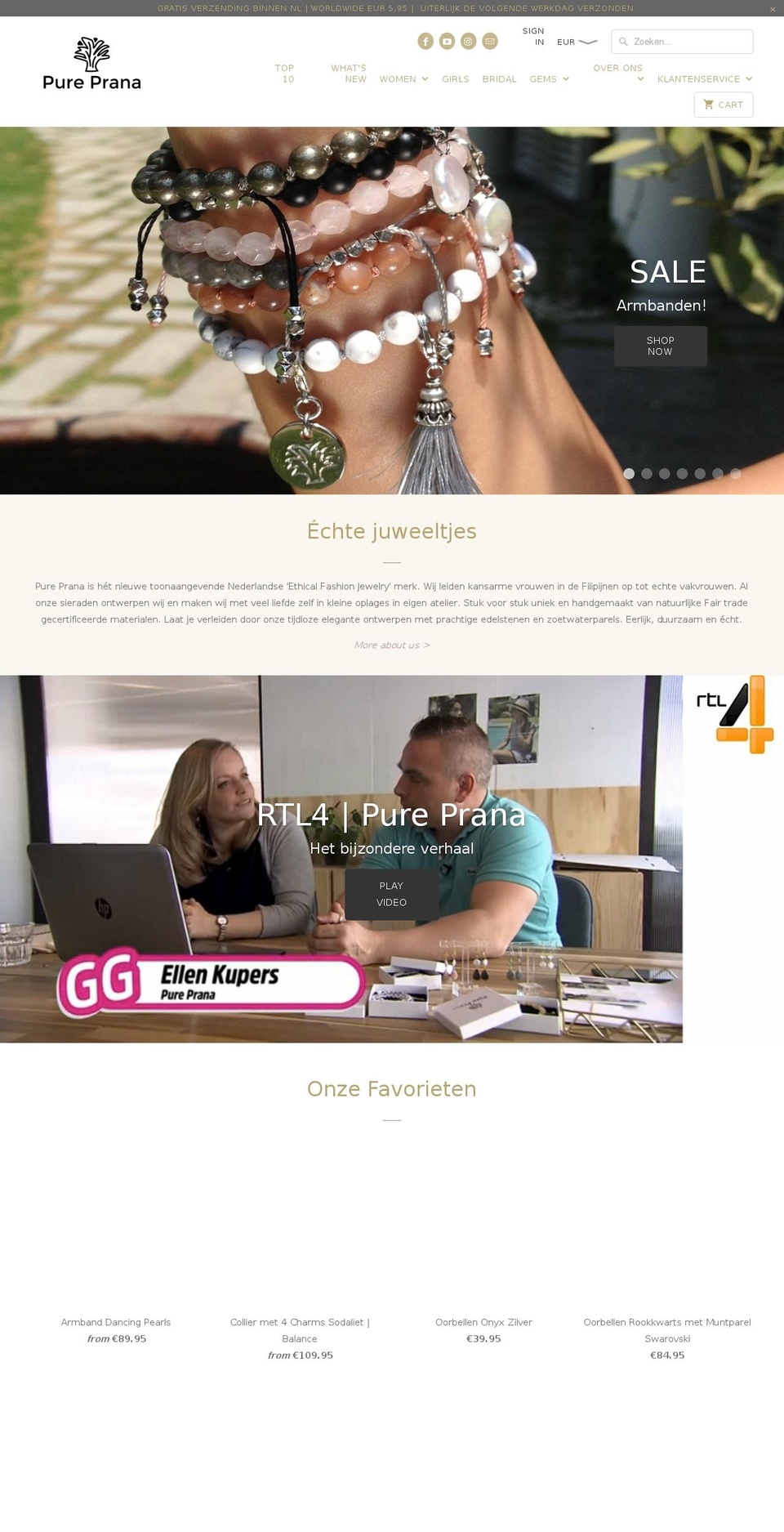 purepranajewelry.com shopify website screenshot