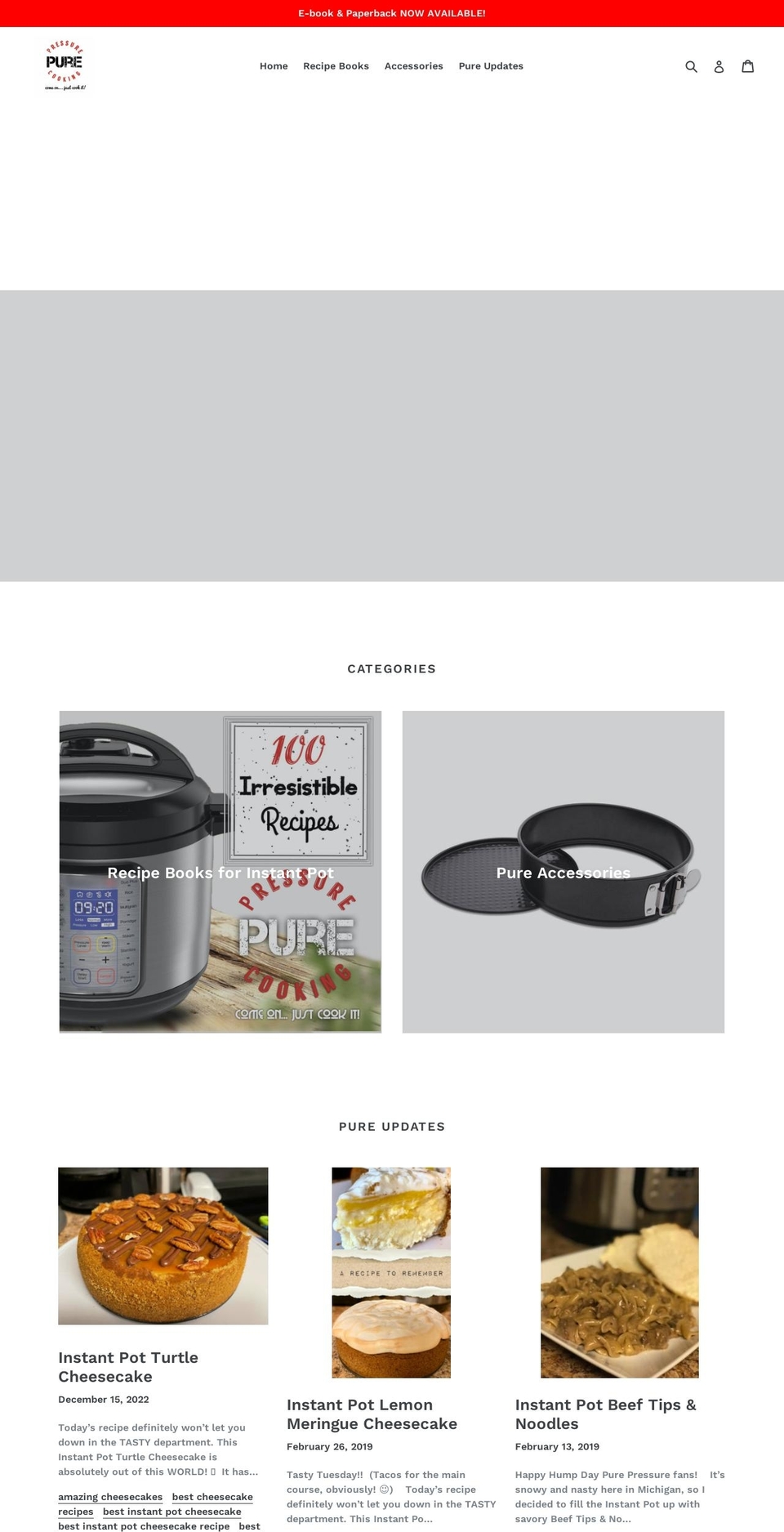 purepressurecooking.com shopify website screenshot