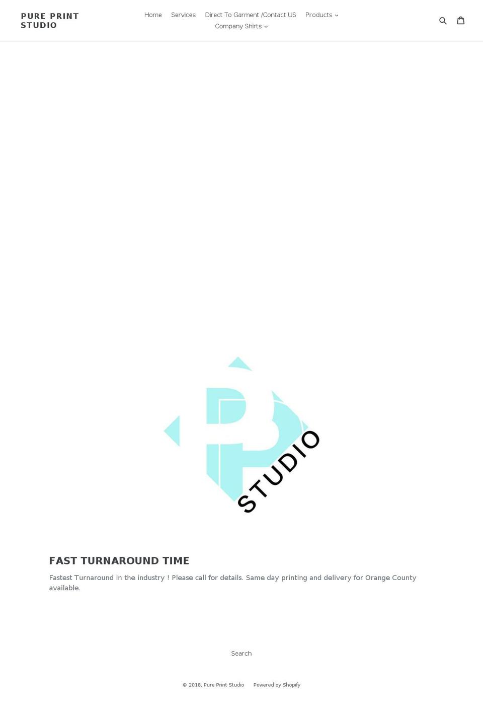 pureprintstudio.com — Shopify storefront screenshot