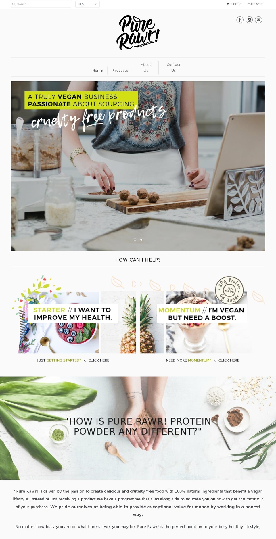 purerawr.com — Shopify storefront screenshot
