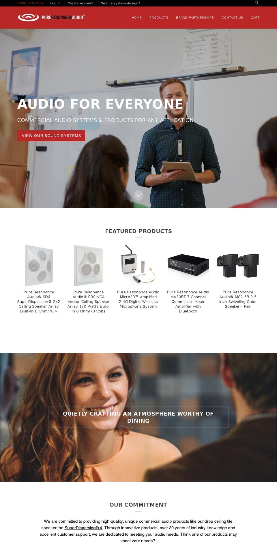 pureresonanceaudio.com shopify website screenshot