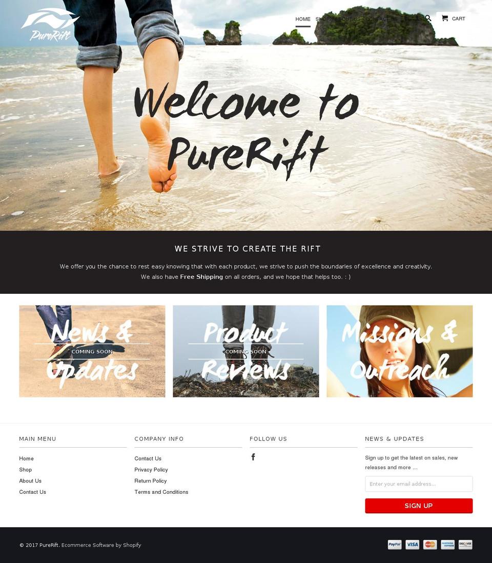 purerift.com shopify website screenshot