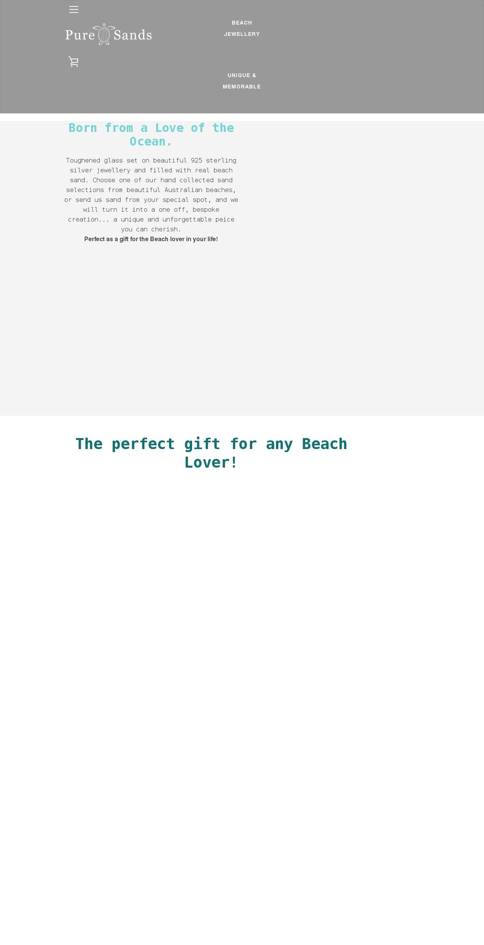 puresands.com.au shopify website screenshot