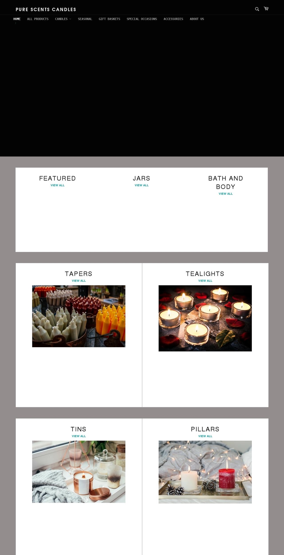 purescentscandles.com shopify website screenshot