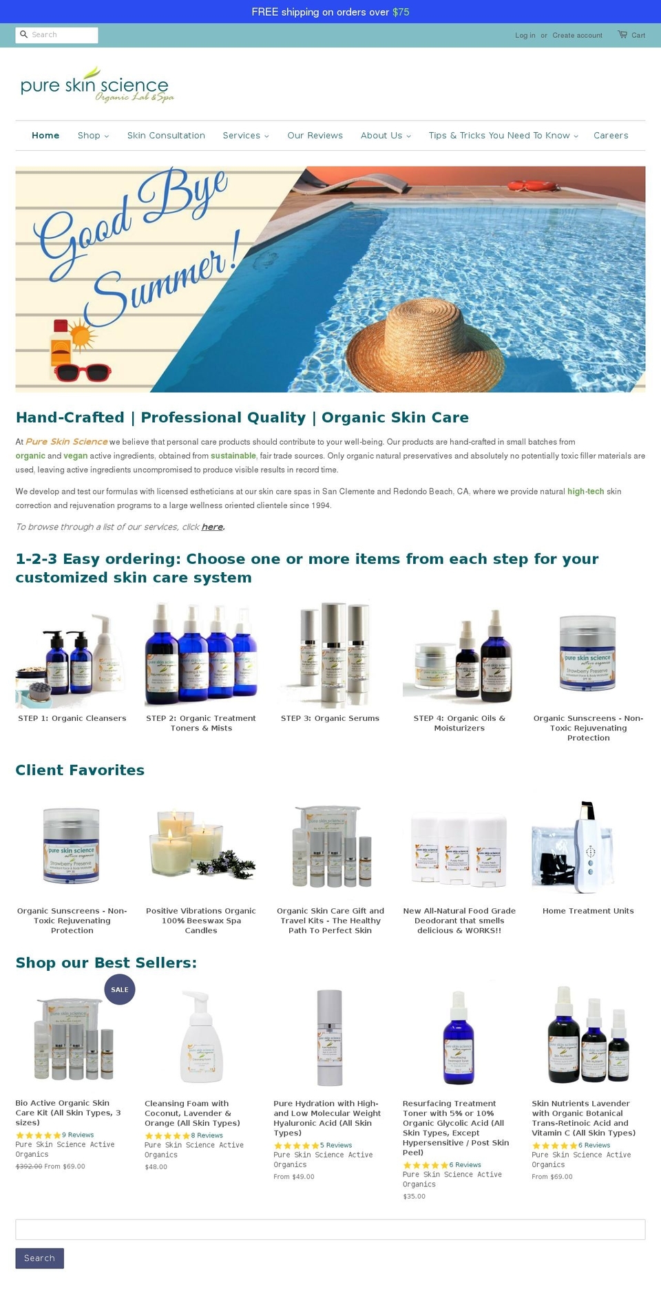 pureskinsciencerb.com — Shopify storefront screenshot