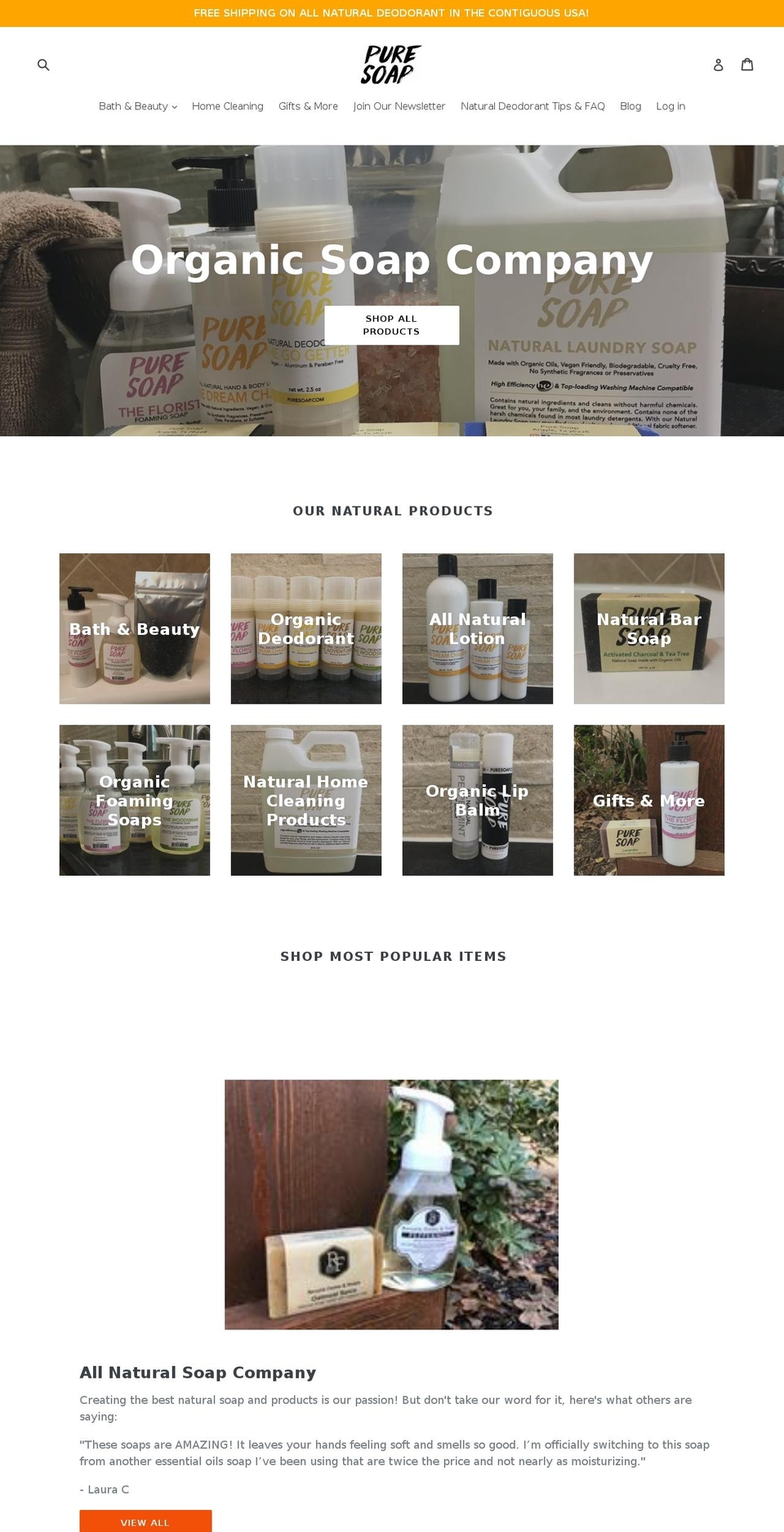 puresoap.com — Shopify store on .com