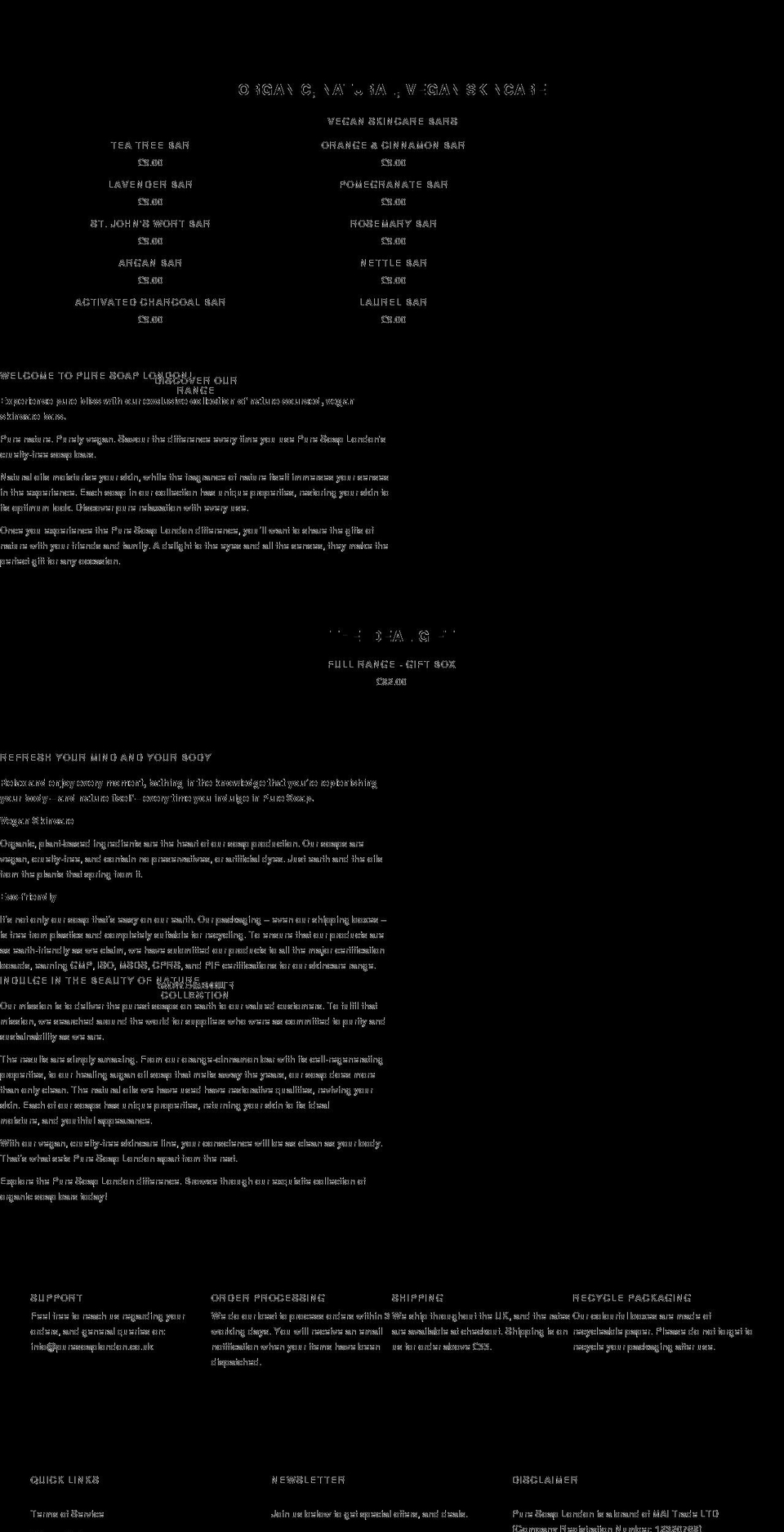 puresoaplondon.com shopify website screenshot