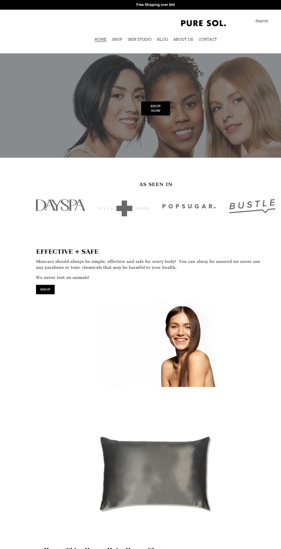puresolbeauty.com shopify website screenshot