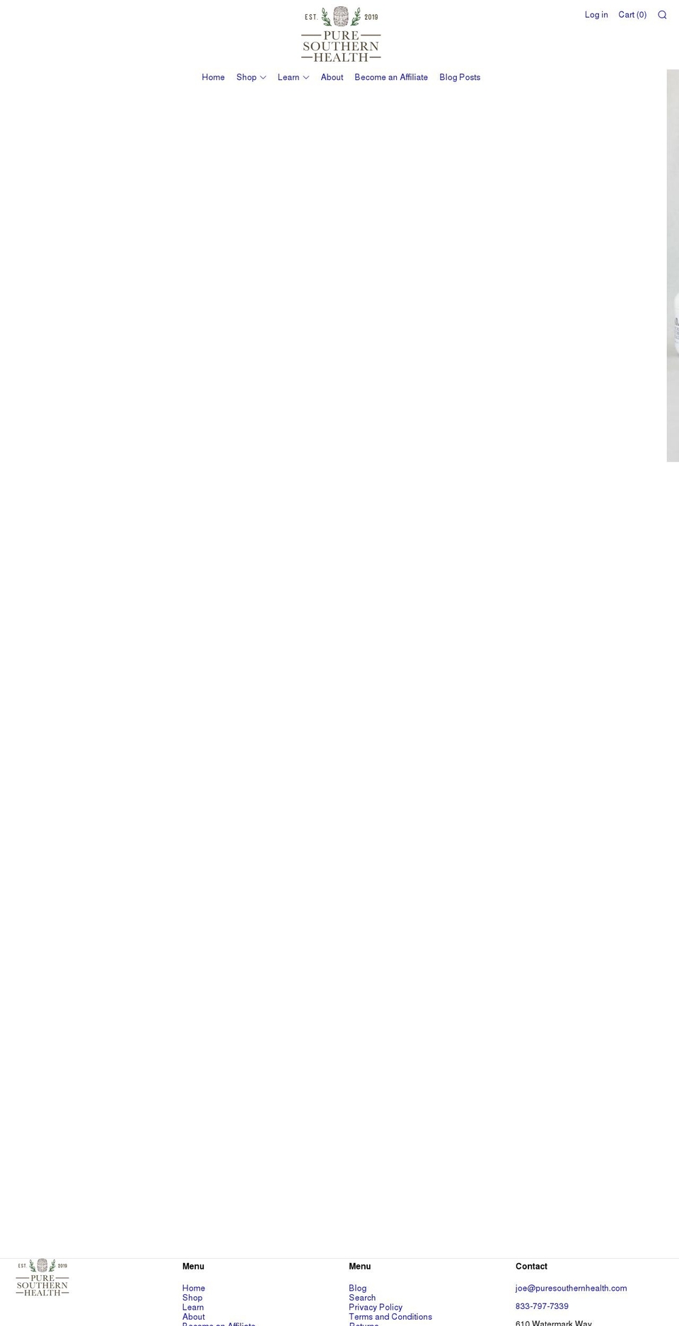 puresouthernhealth.com shopify website screenshot