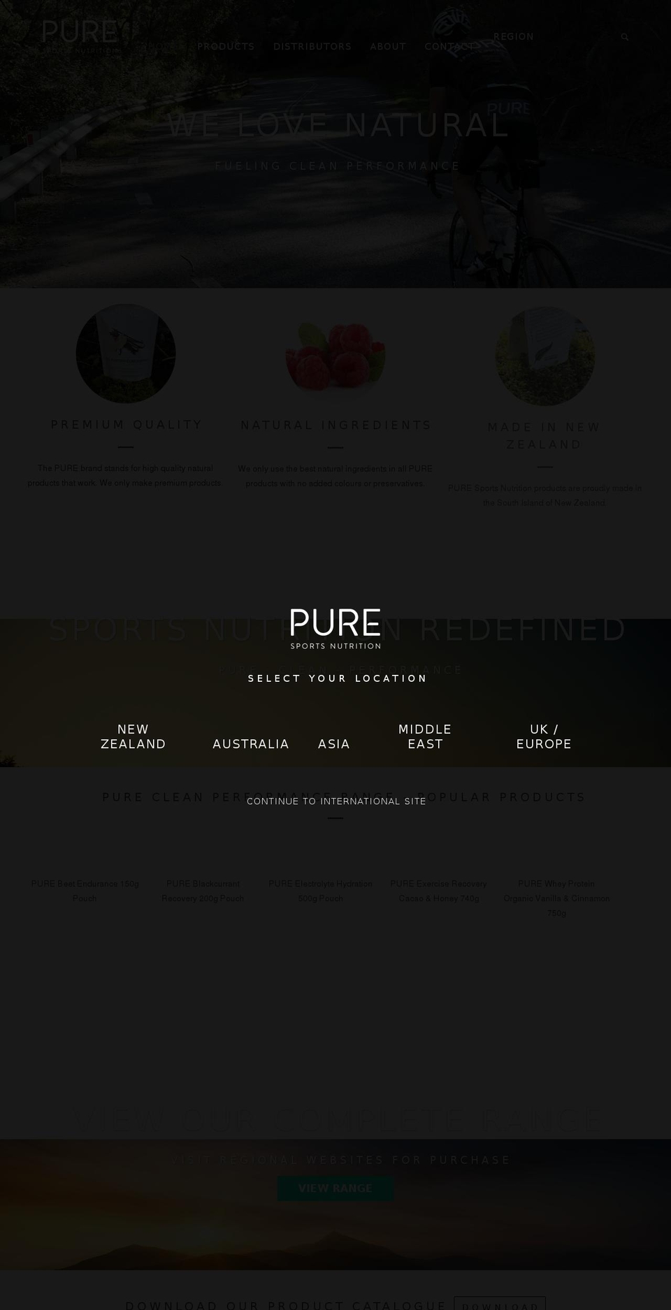 puresportsnutrition.com shopify website screenshot