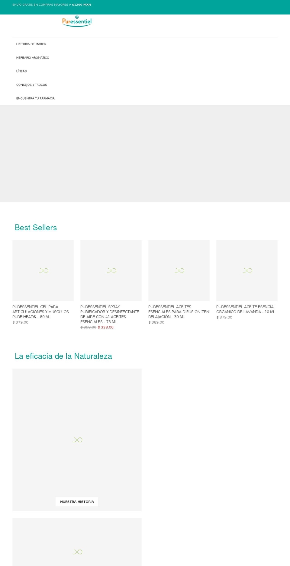 puressentiel.mx shopify website screenshot