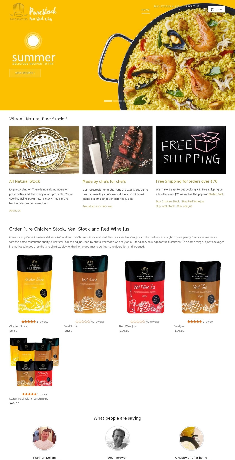 purestock.com.au shopify website screenshot