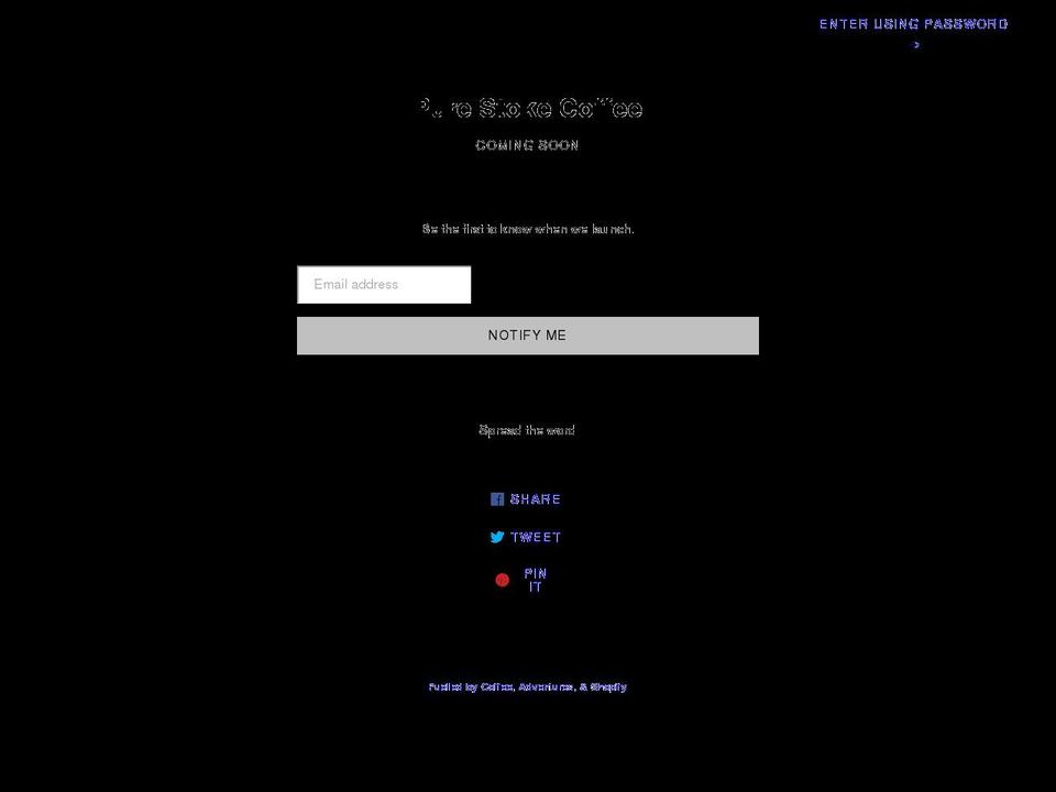 purestokecoffee.com shopify website screenshot