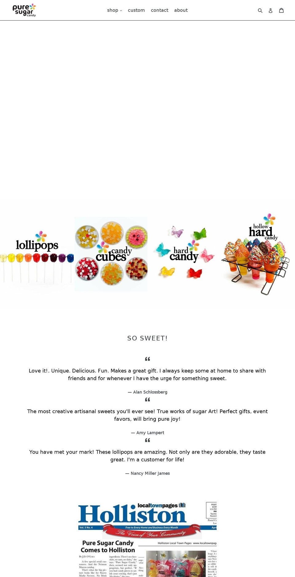 puresugarcandy.com shopify website screenshot