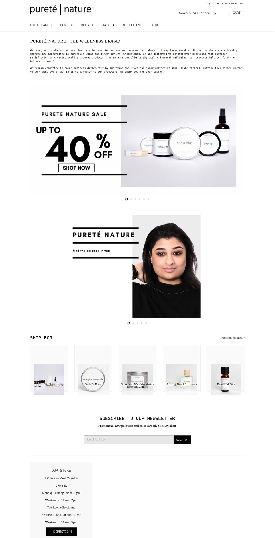 puretenature.com shopify website screenshot