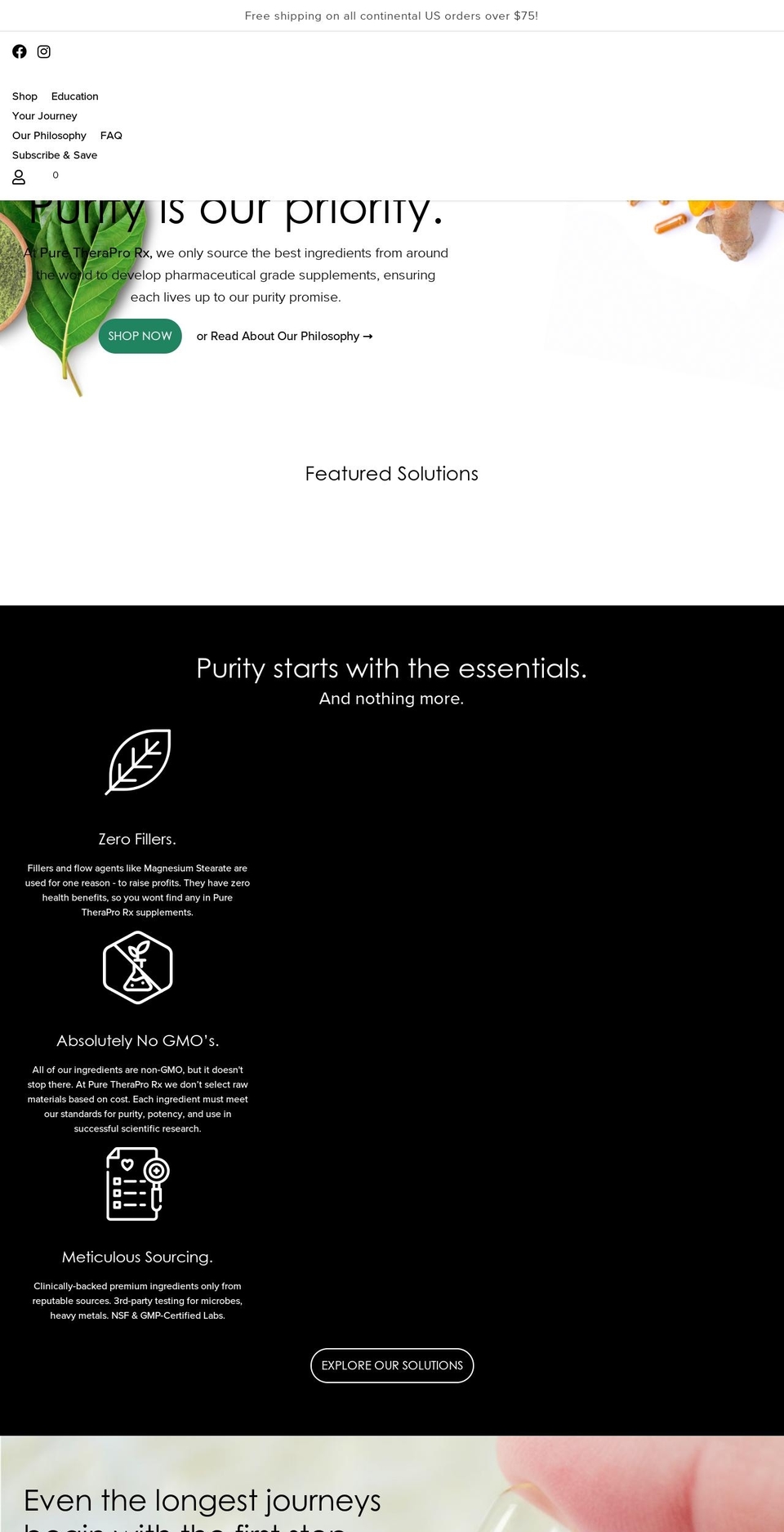purethera.com shopify website screenshot