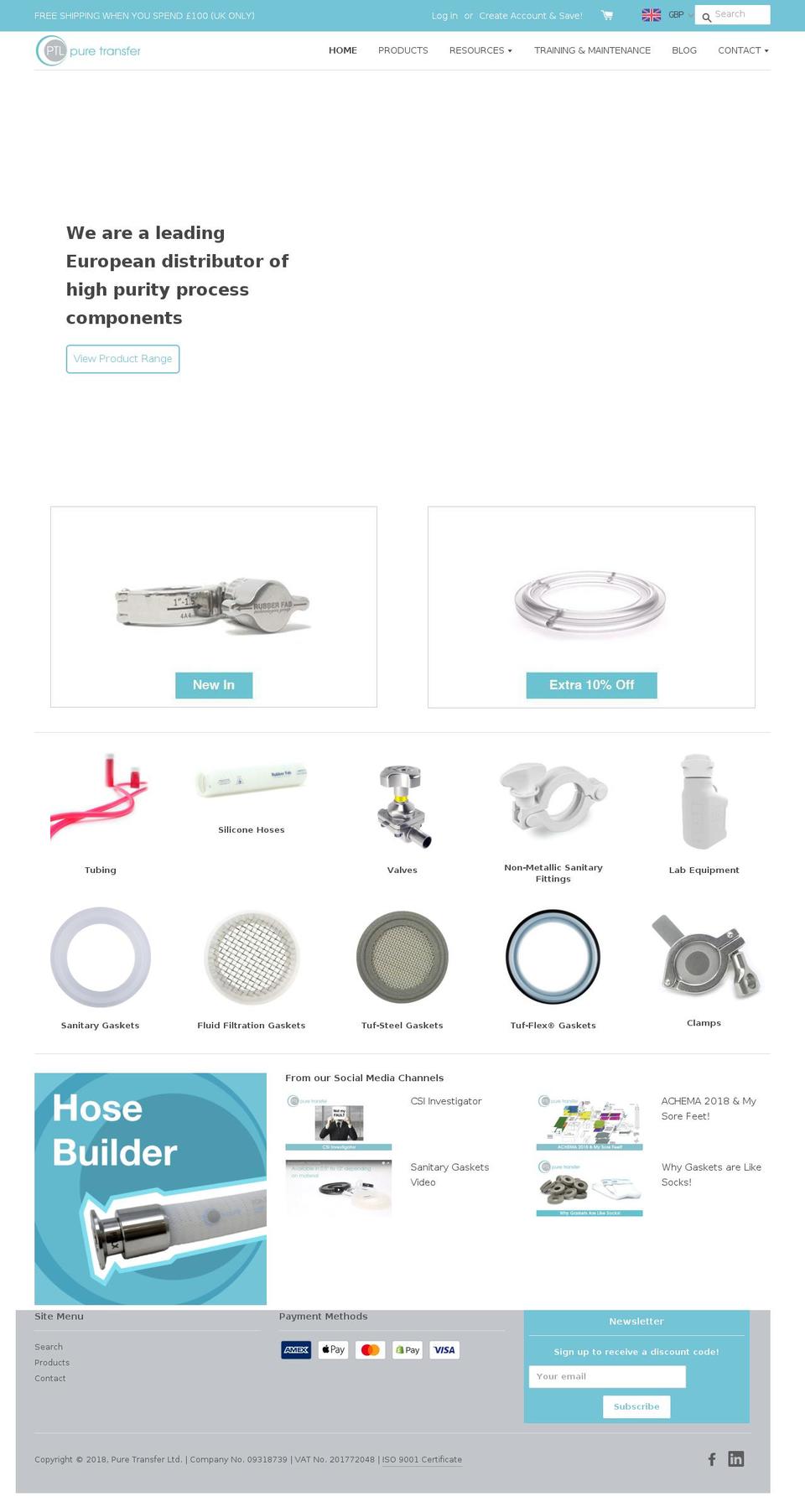puretransfer.com — Shopify storefront screenshot