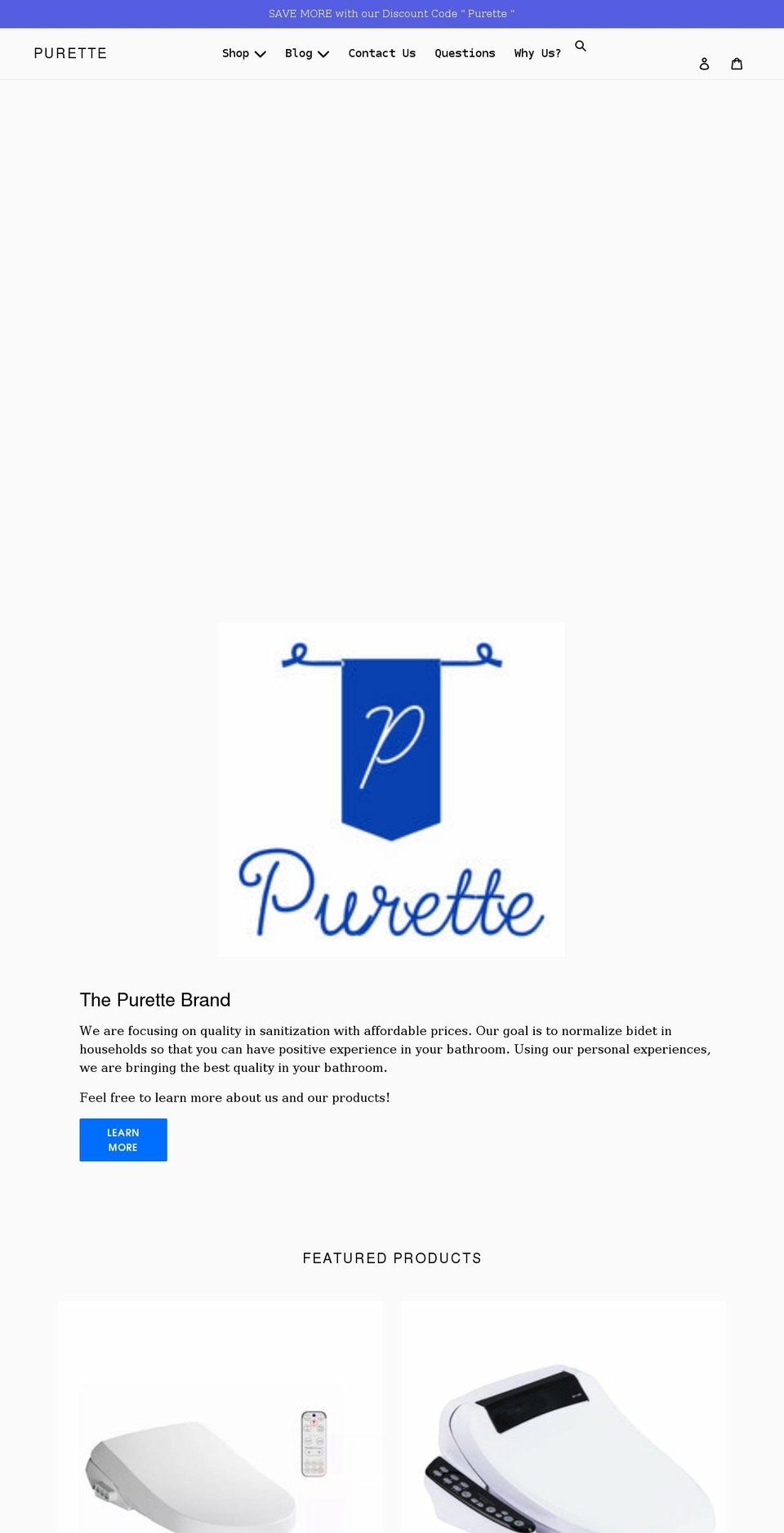 purette.com shopify website screenshot
