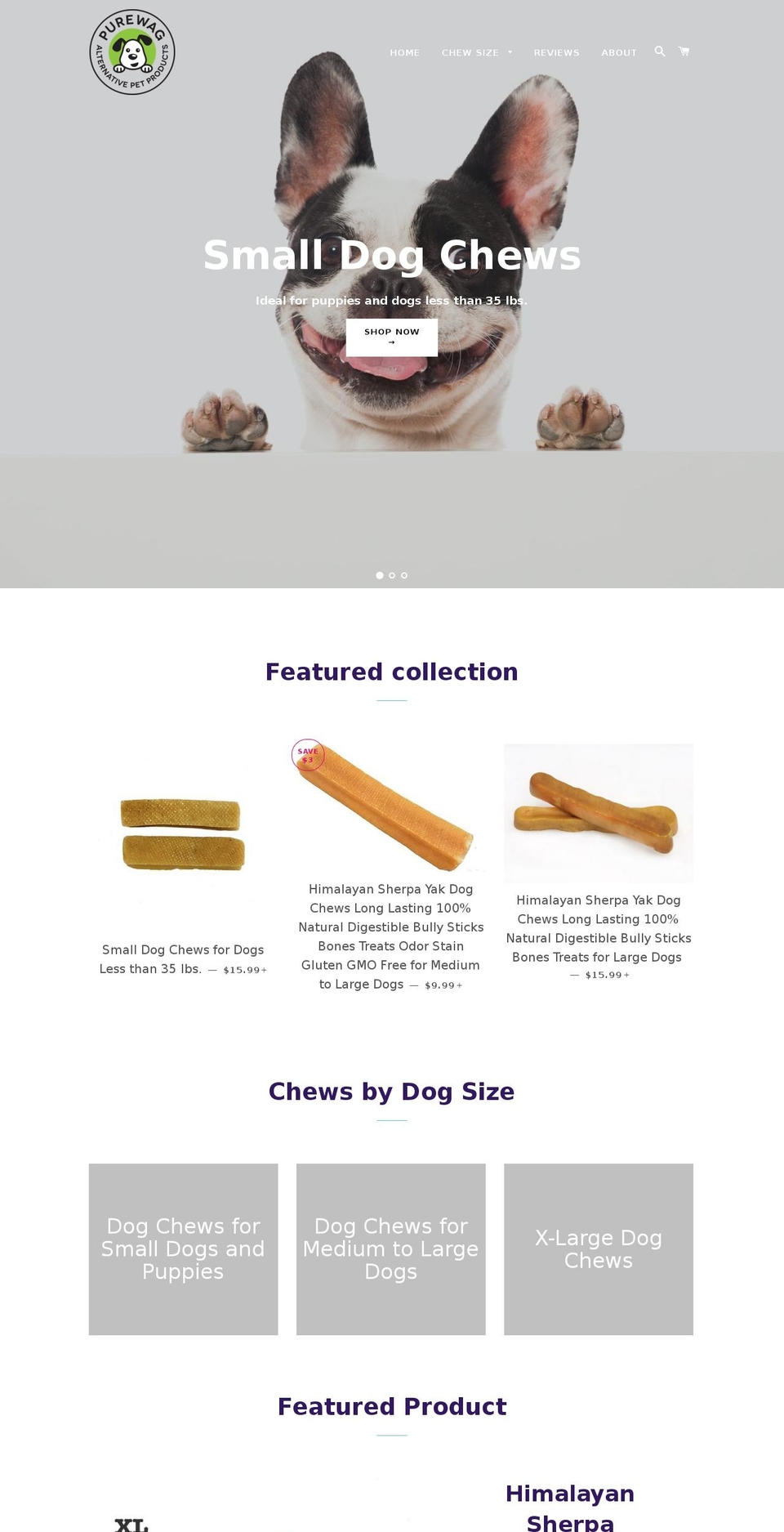 purewag.com — Shopify storefront screenshot