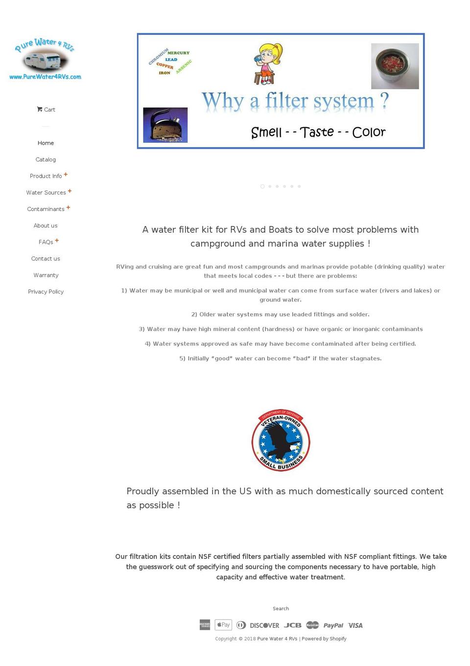 purewater4rvs.com — Shopify storefront screenshot