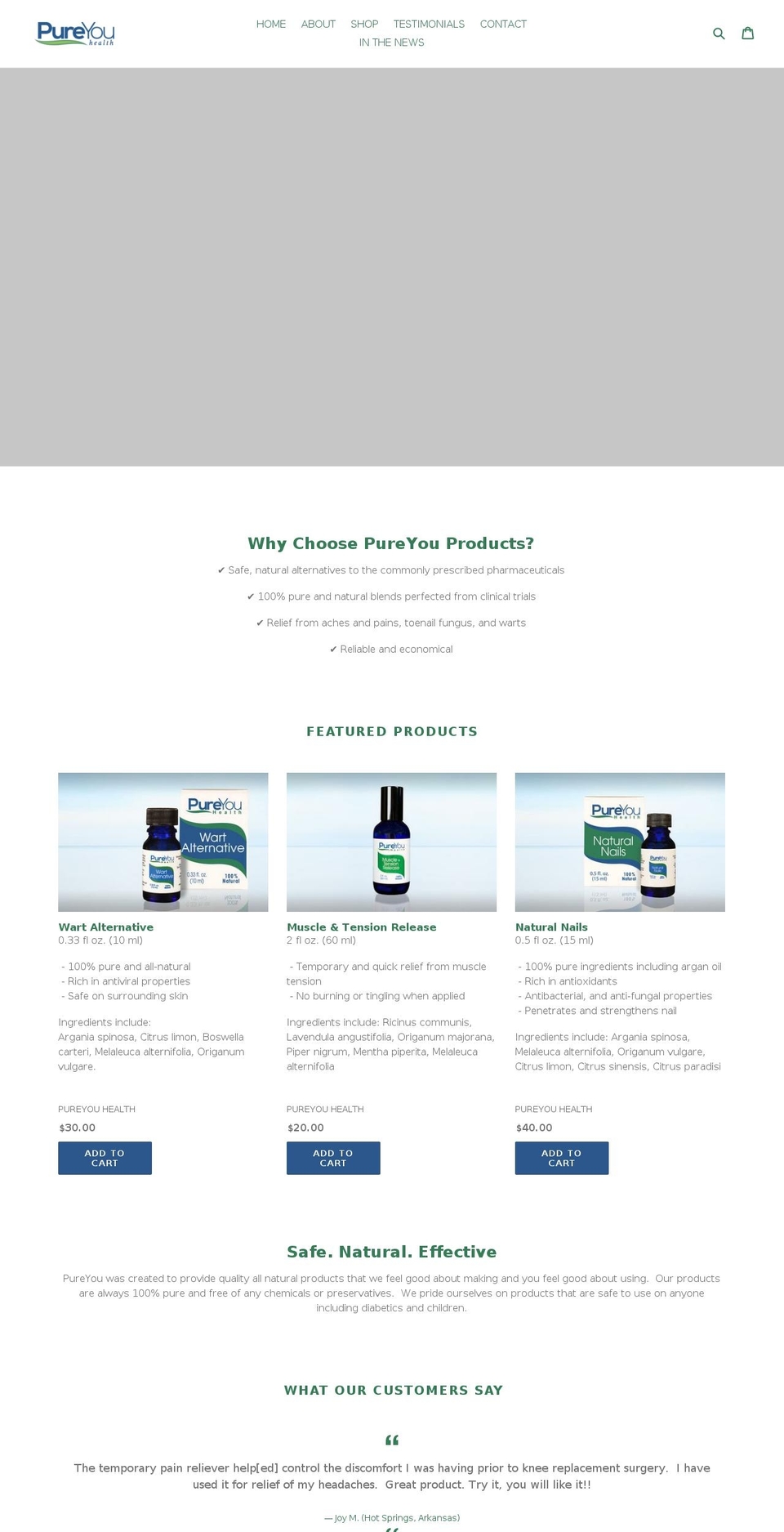 pureyouhealth.com shopify website screenshot