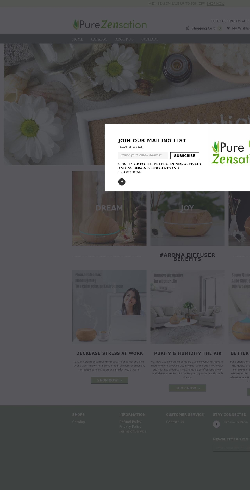 purezensation.com — Shopify storefront screenshot