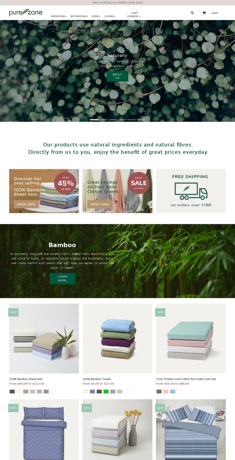 purezone.com.au shopify website screenshot