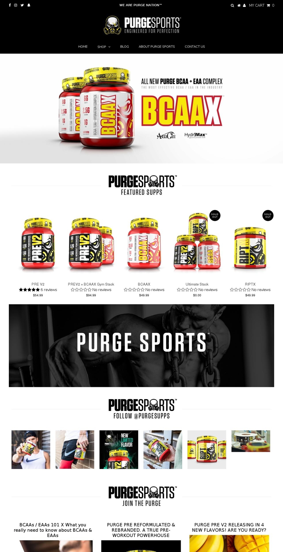 purgenutrition.com shopify website screenshot