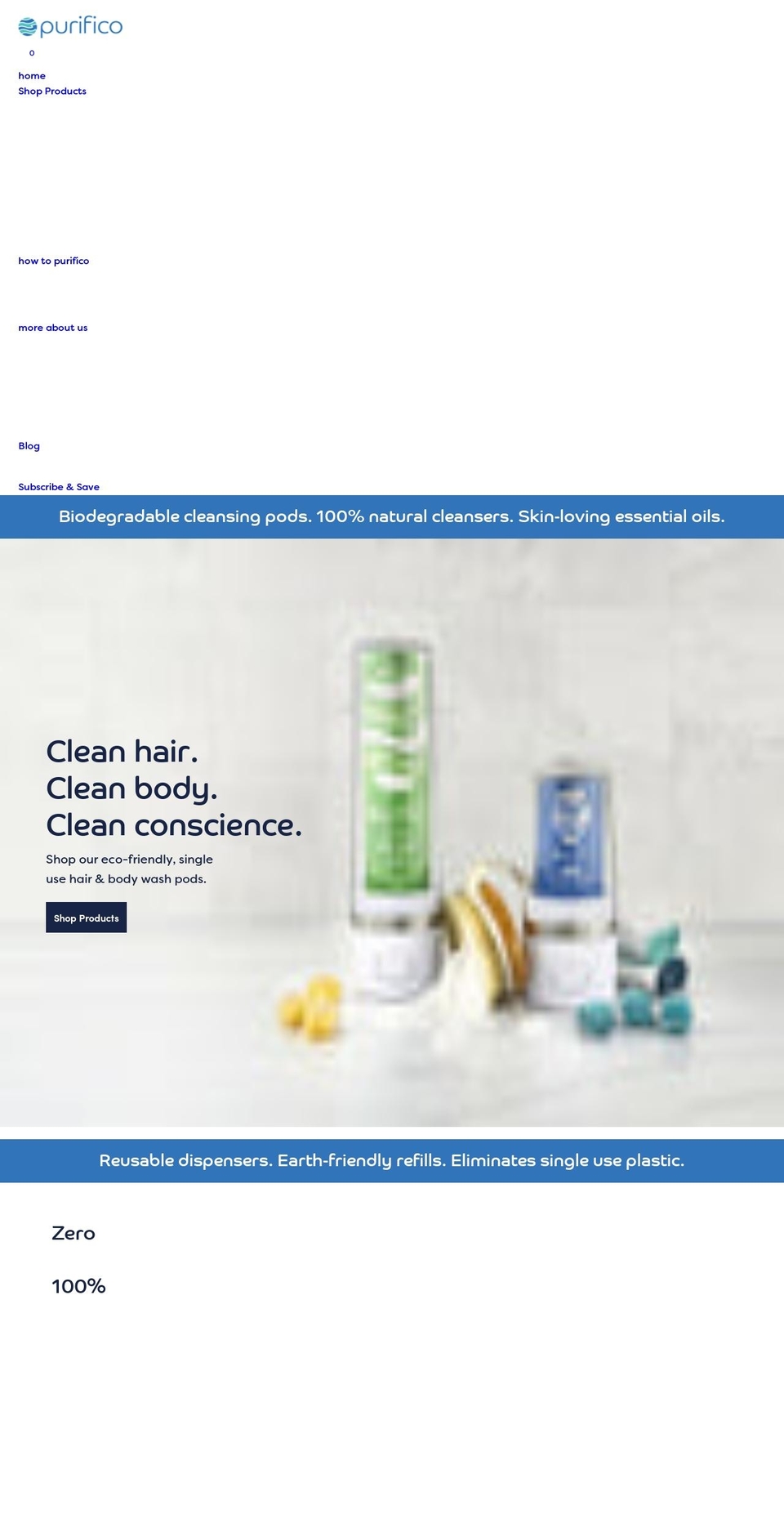 purifico.com shopify website screenshot