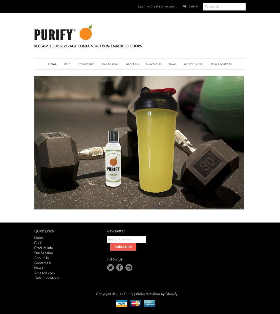 purifycleaner.com shopify website screenshot