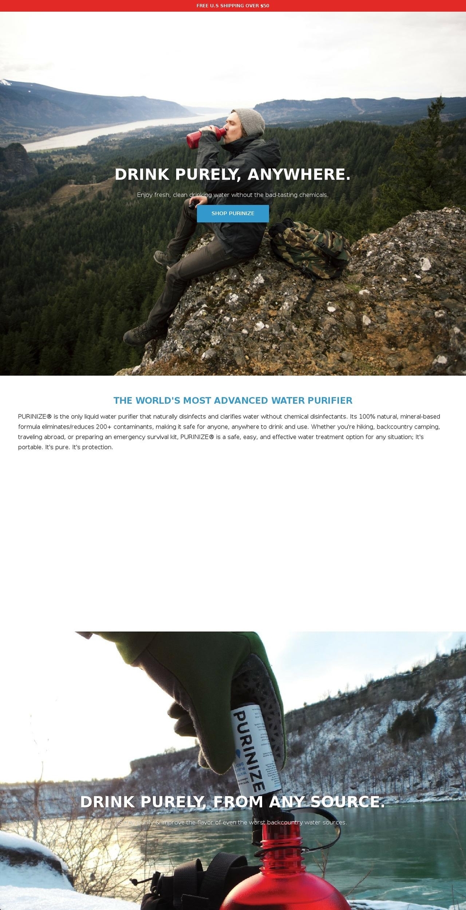 purinize.com shopify website screenshot